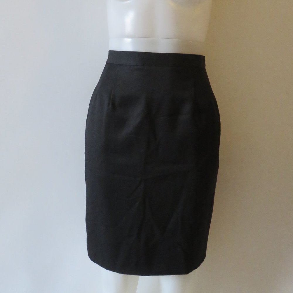 GIORGIO ARMANI BLACK WOOL PENCIL SKIRT SZ S